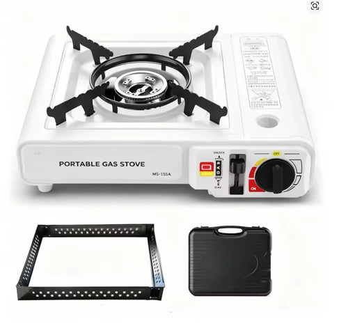 White portable camping gas - white,