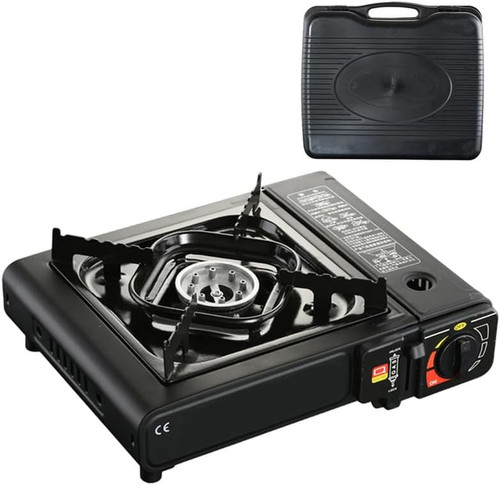 Black portable camping stove - portable,